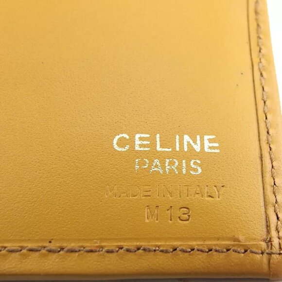 CELINE tri-fold wallet Macadam beige PVC ?~ leather Authentic used - Picture 5 of 10